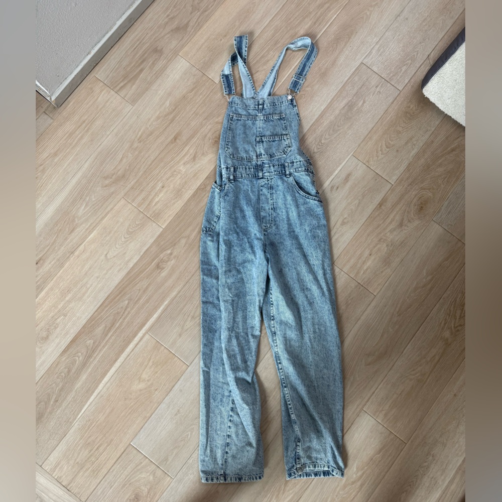 We The Free Light Blue Denim Overalls